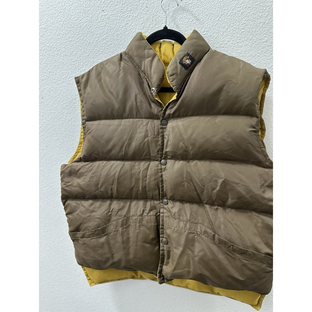 Vtg Stearns Goose Down Fill XL Reversible Puffer Vest Snap Button